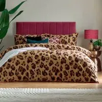 True King Size Leopard Printed Duvet Set - Multi