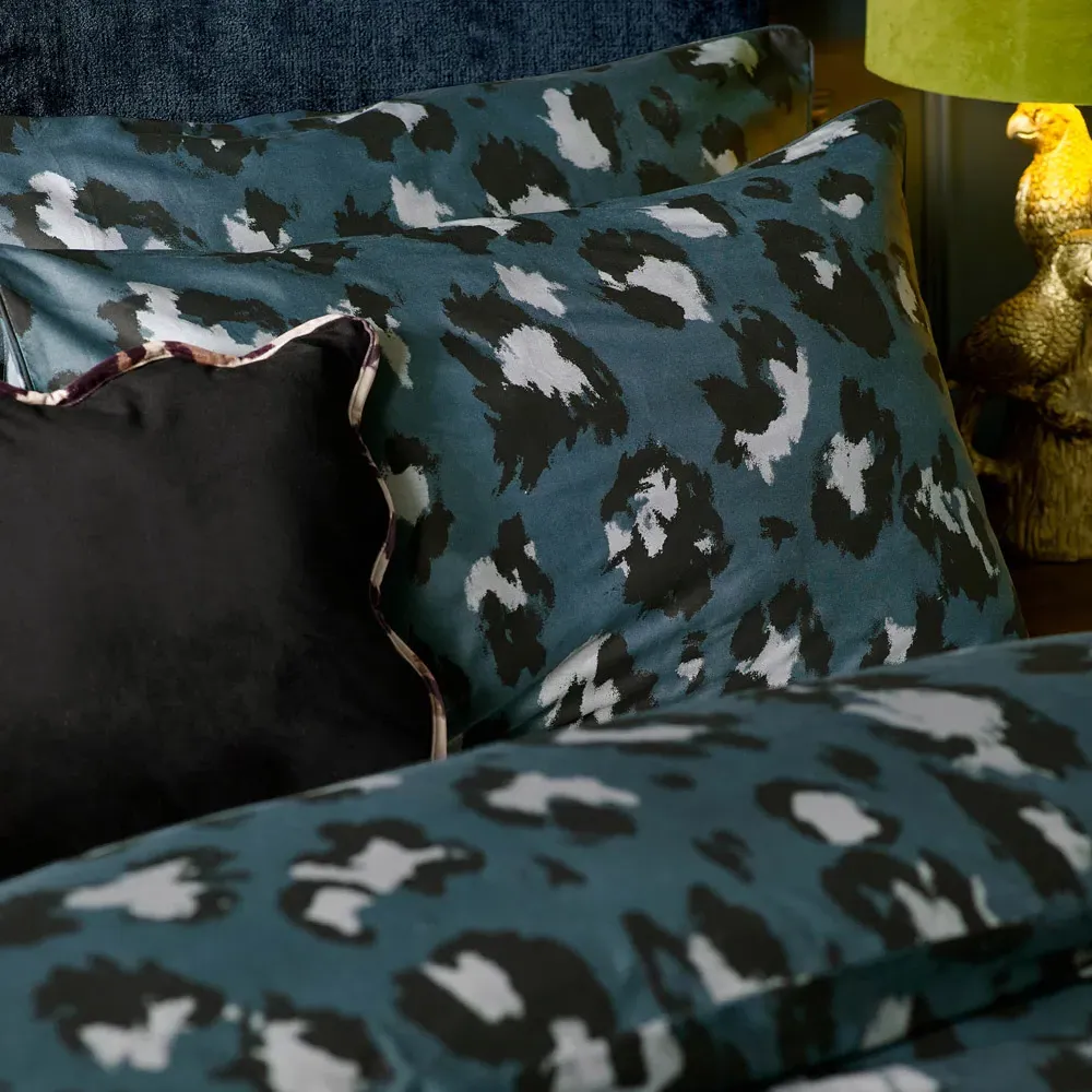 True Single Leopard Printed Duvet Set - Grey