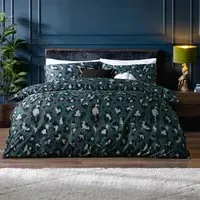 True Single Leopard Printed Duvet Set - Grey