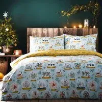 Twelve Days Single Duvet Set - Blue