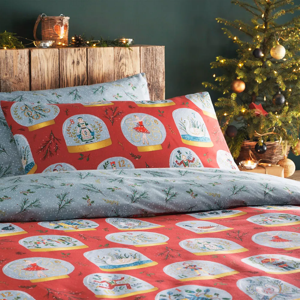 Twelve Days Single Duvet Set - Red