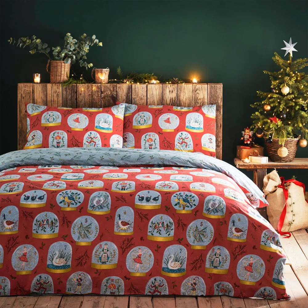 Twelve Days Single Duvet Set - Red