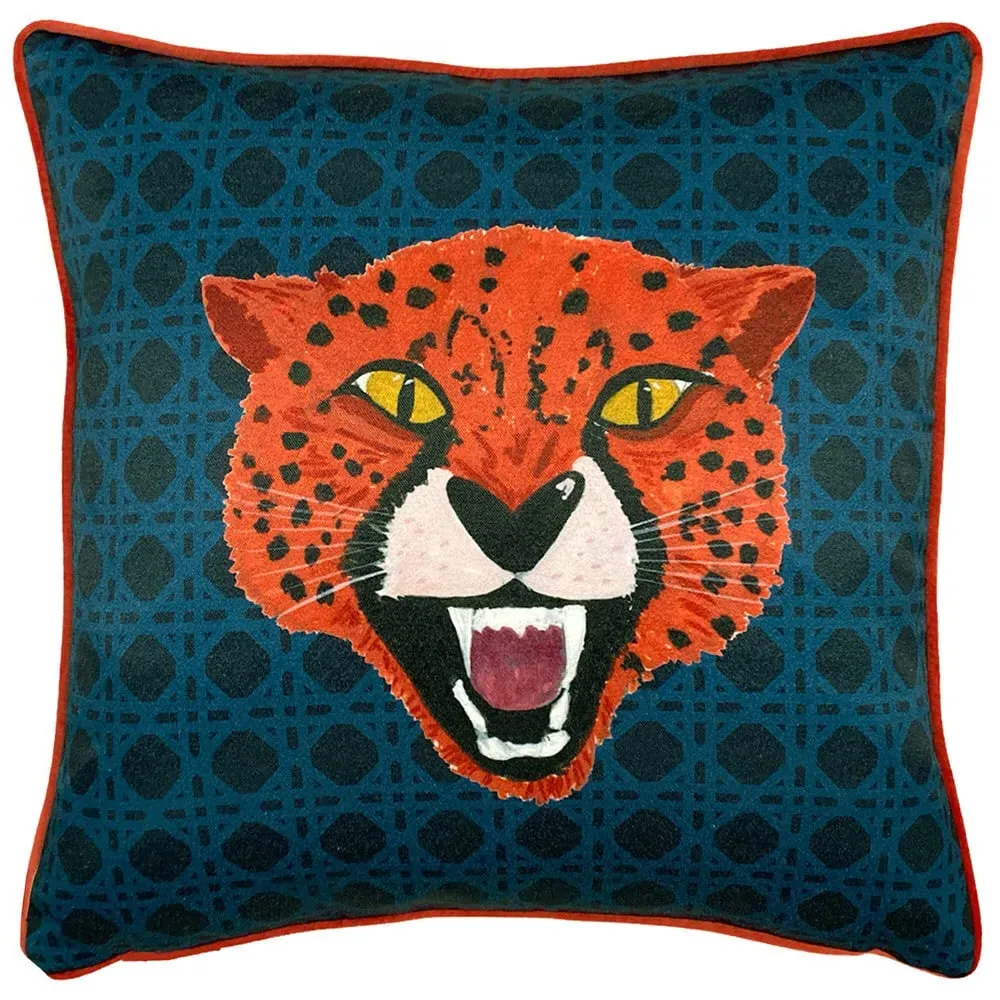 Untamed Cheetah Cushion - Blue image