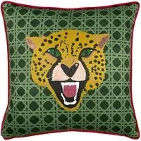 Untamed Cheetah Cushion - Green
