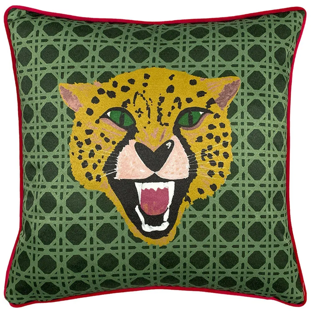 Untamed Cheetah Cushion - Green