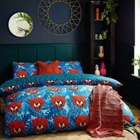 Untamed King Size Cheetah Duvet Cover Set - Blue