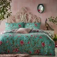 Vintage Chinoiserie Double Duvet Set - Jade, Polycotton