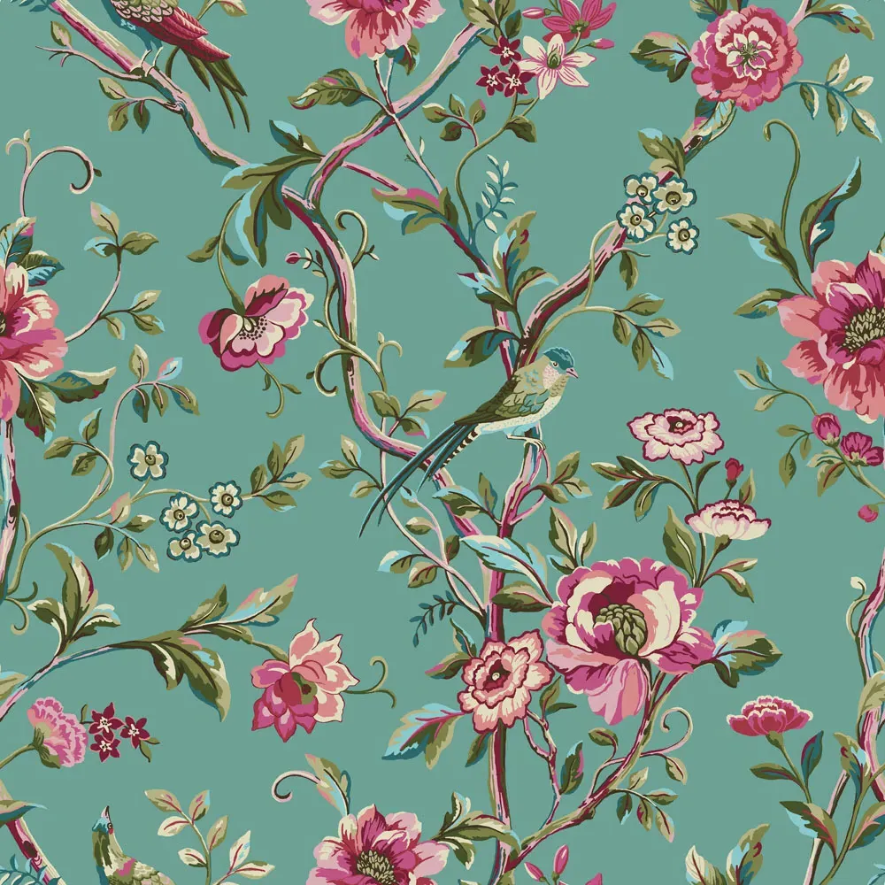 Vintage Chinoiserie Single Duvet Set - Jade, Polycotton