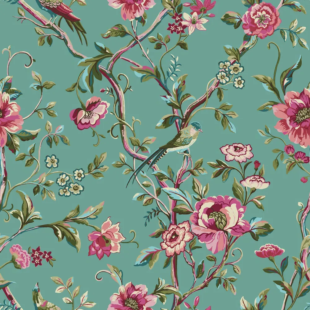 Vintage Chinoiserie Super King Duvet Set - Jade, Polycotton