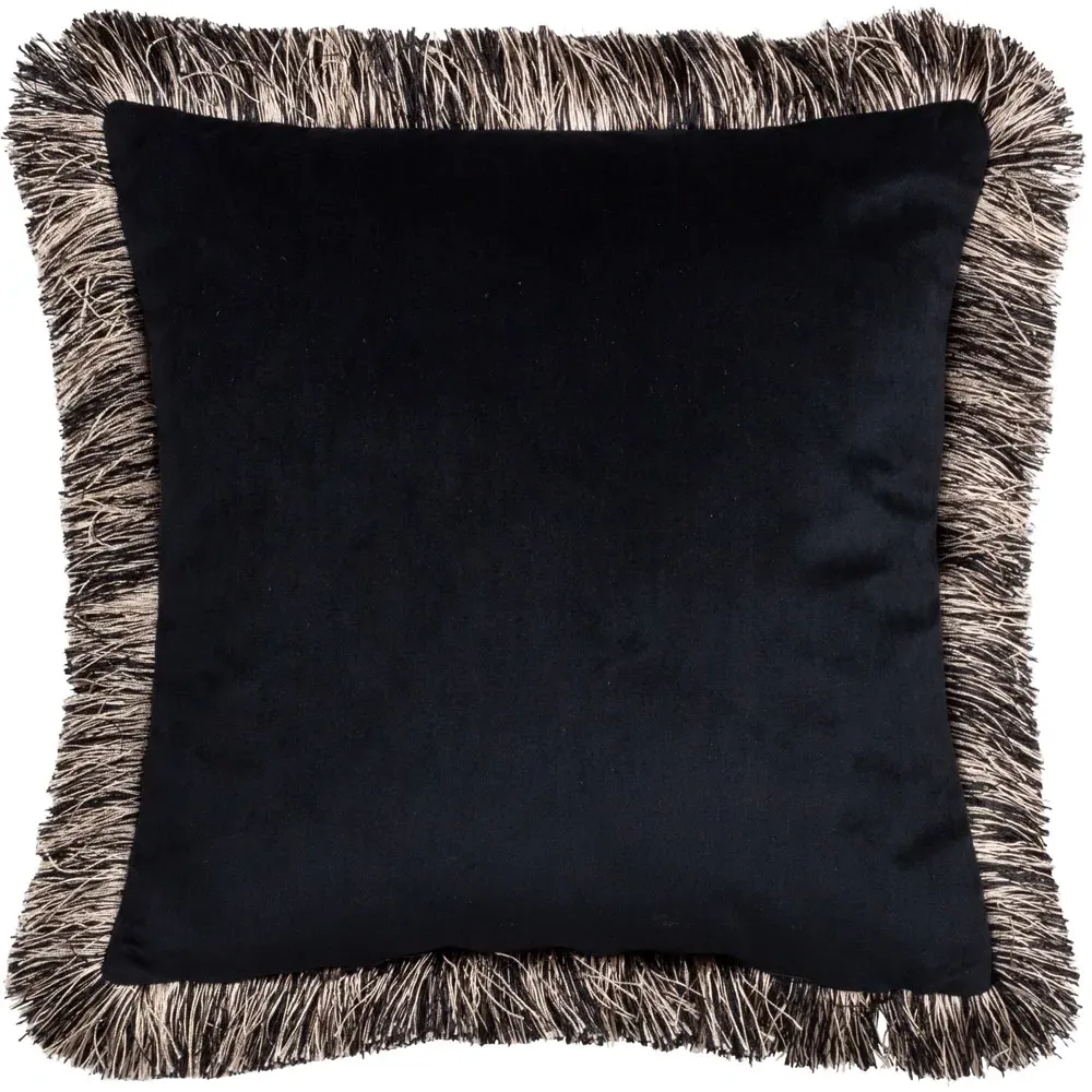 Wildcat Jungle Velvet Fringed Cushion - Green
