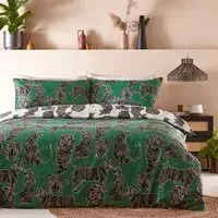 Wildcat Super King Duvet Set - Green, Cotton Polyester