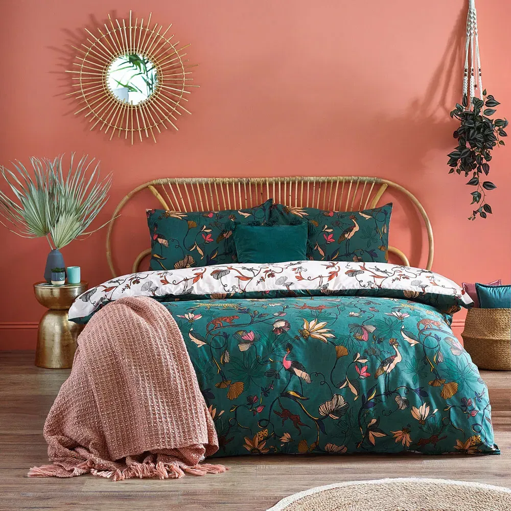 Wildlings Single Duvet Set - Green, Polycotton