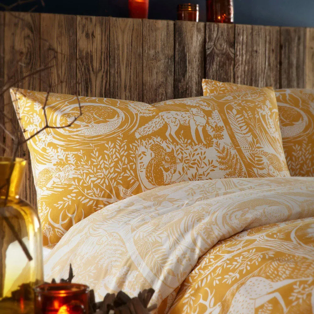 Winter Woods Single Duvet Set - Ochre, Polycotton