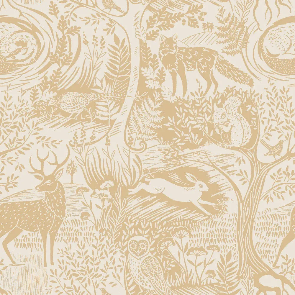 Winter Woods Single Duvet Set - Ochre, Polycotton