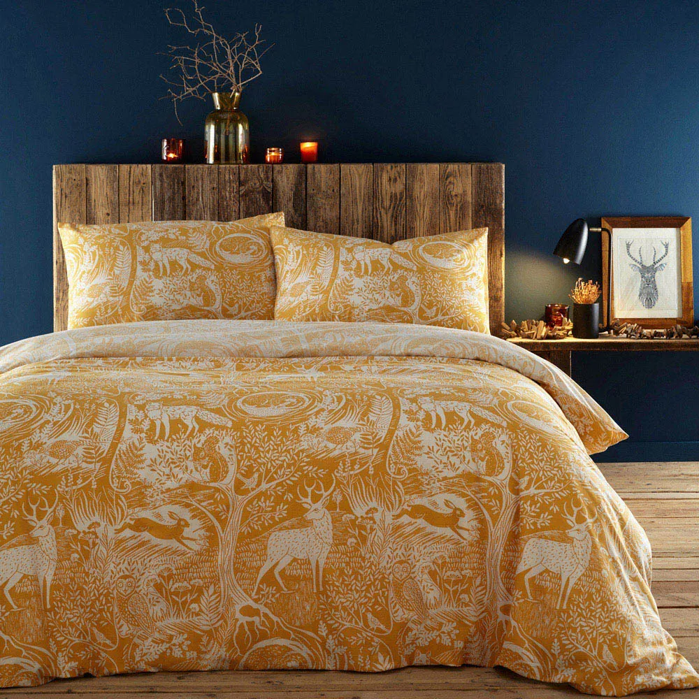 Winter Woods Single Duvet Set - Ochre, Polycotton image