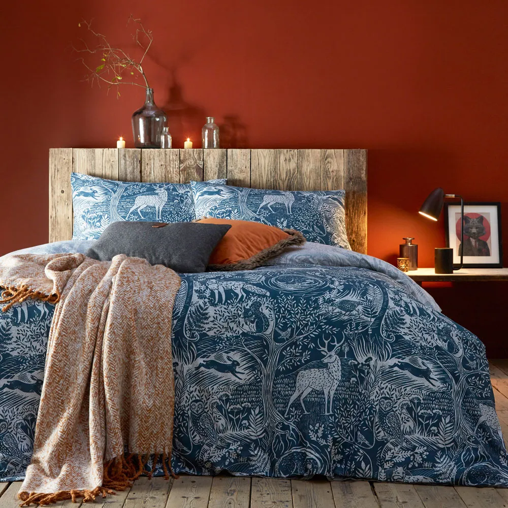 Winter Woods Super King Duvet Set - Midnight, Polycotton