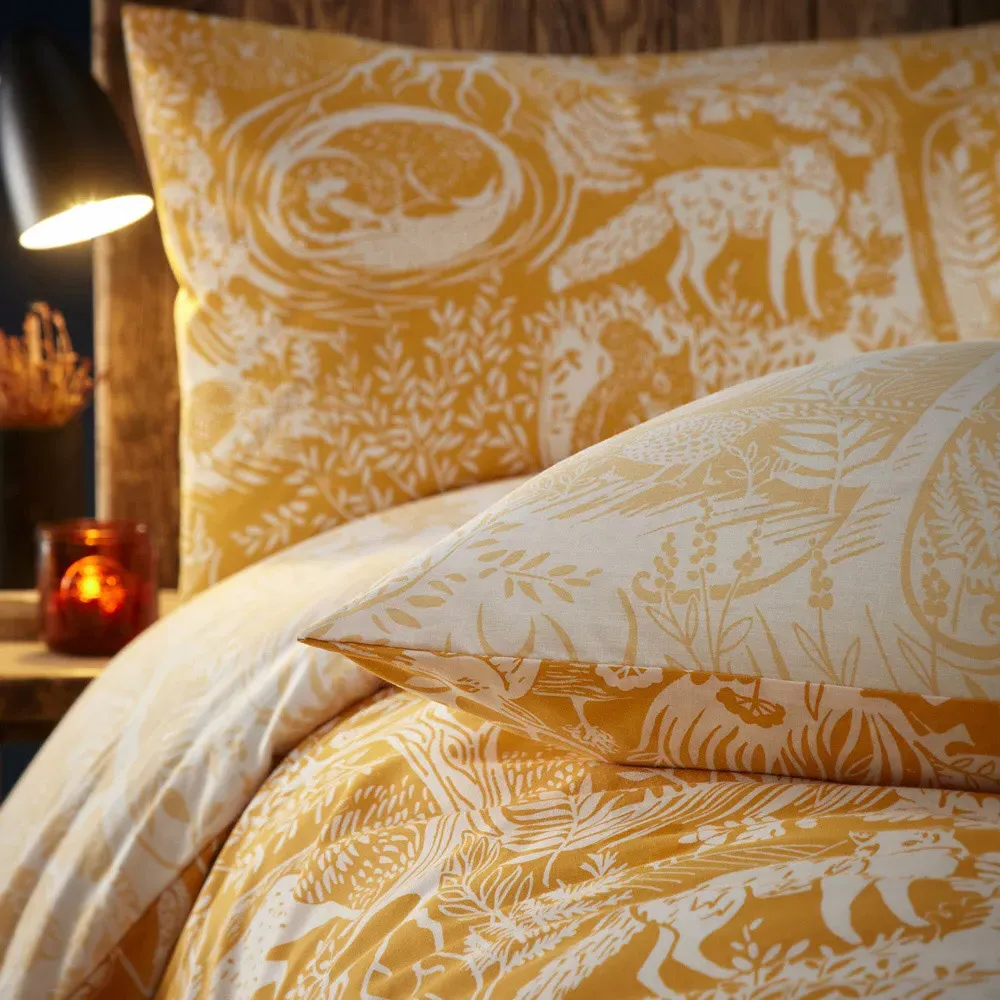 Winter Woods Super King Duvet Set - Ochre, Polycotton