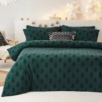 Yard Tufted Tree King Size Duvet Cover Set - Green, Cotton