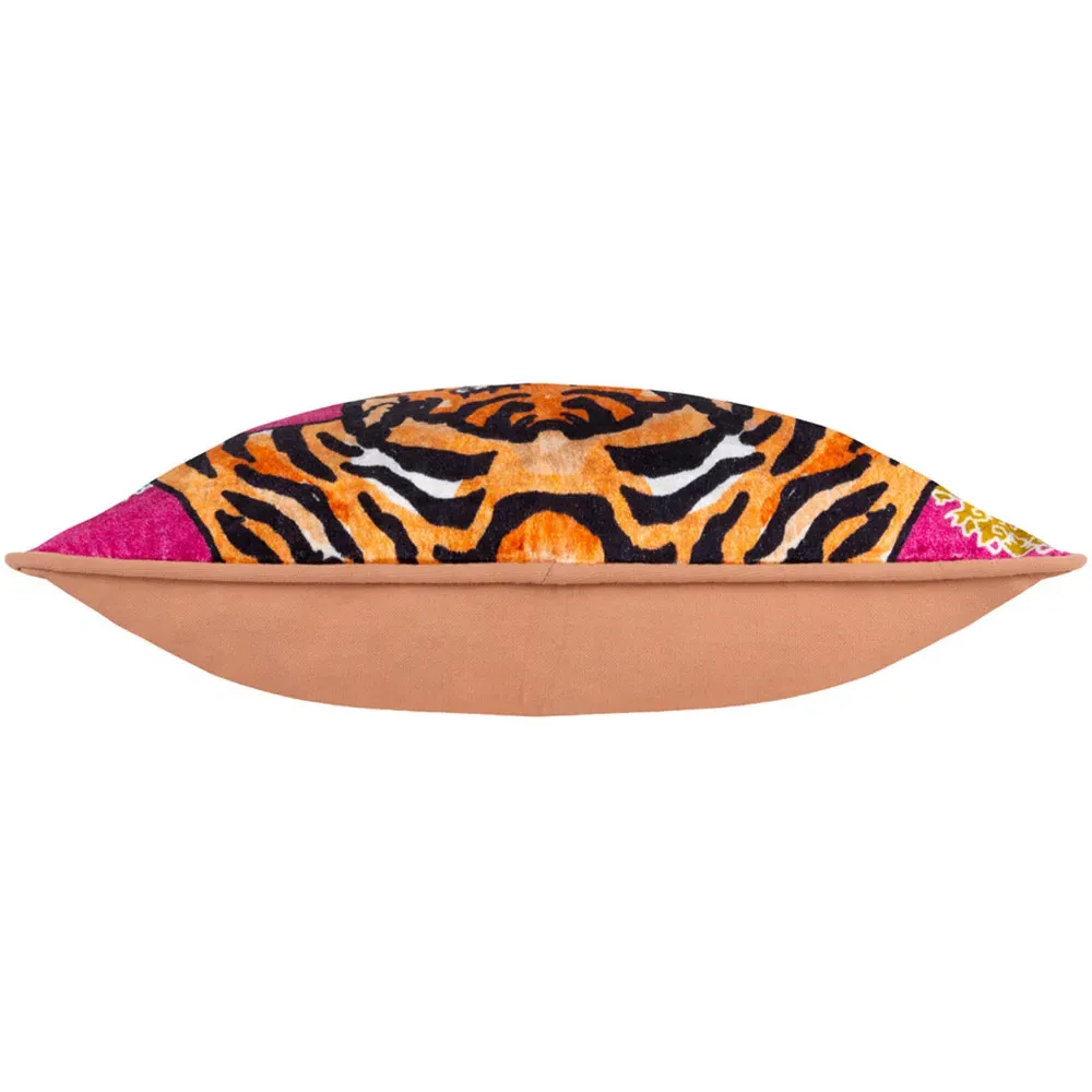 Year Of The Tiger Velvet Cushion - Pink