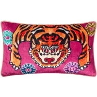 Year Of The Tiger Velvet Cushion - Pink