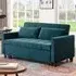 2-Seater 3-in-1 Convertible Sofa Bed - Green, Velvet