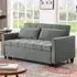 2-Seater Convertible Sofa Bed - Grey, Velvet
