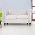 2-Seater Nailhead Trim Sofa - Light Grey