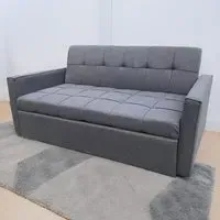 2-Seater Pull Out Recliner Sofa Bed - Grey, Velvet