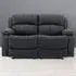2-Seater Recliner Sofa with Manual Mechanism - Grey, Fabric