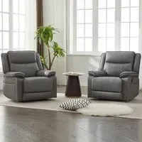 2-Seater Sectional Recliner Sofa Set - Grey