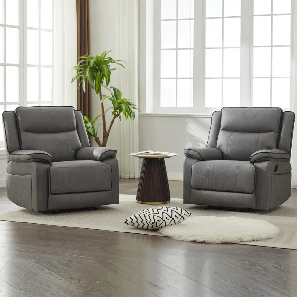 2-Seater Sectional Recliner Sofa Set - Grey image