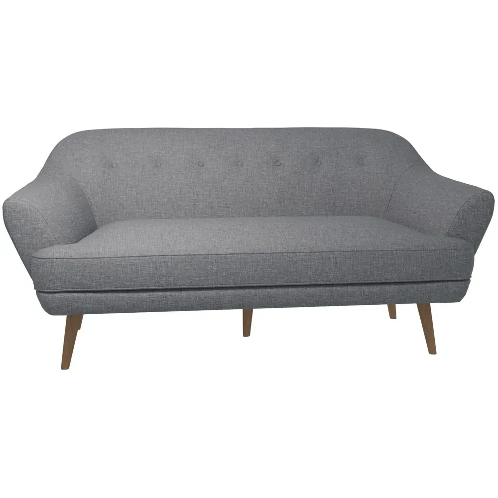 2-Seater Sofa with Padded Cushion - Grey