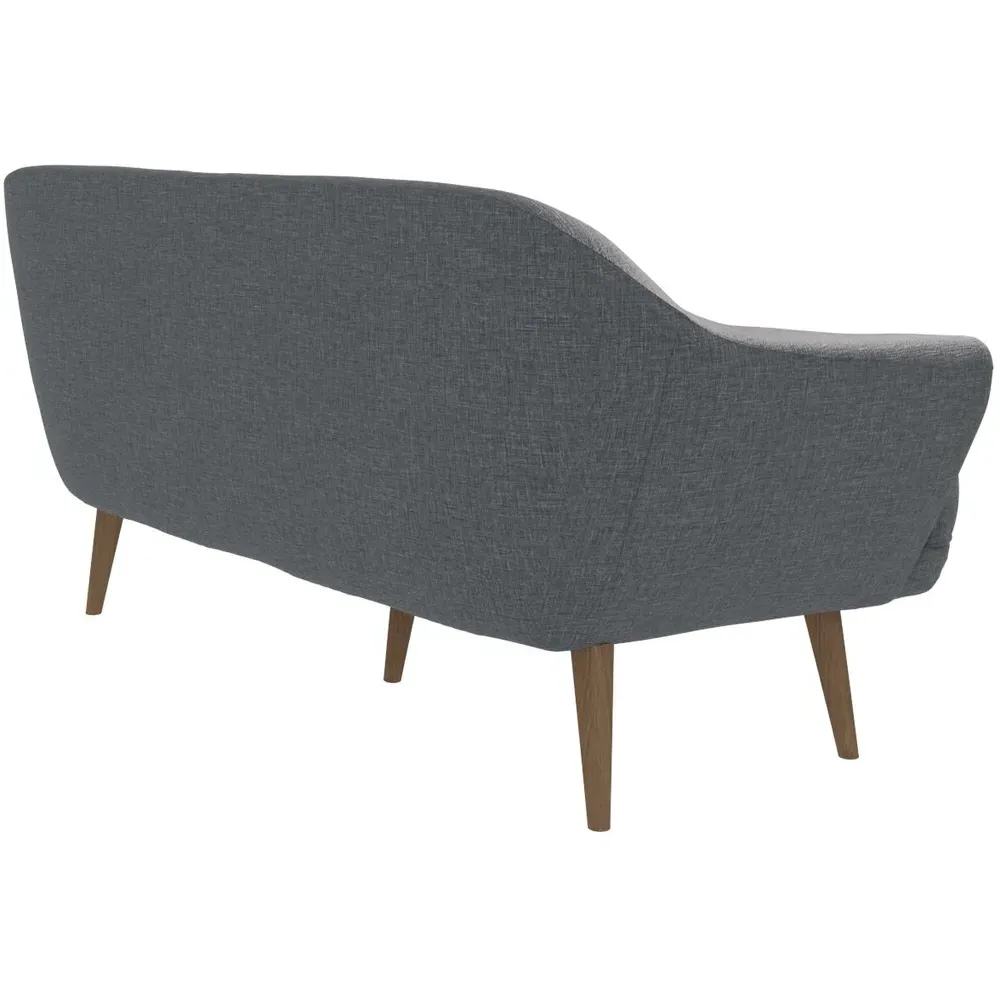 2-Seater Sofa with Padded Cushion - Grey