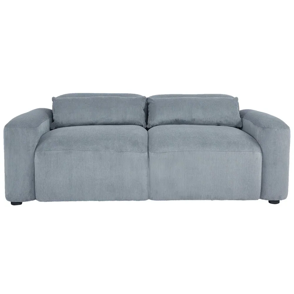 2-Seater Spring Cushion Sofa - Grey, Corduroy