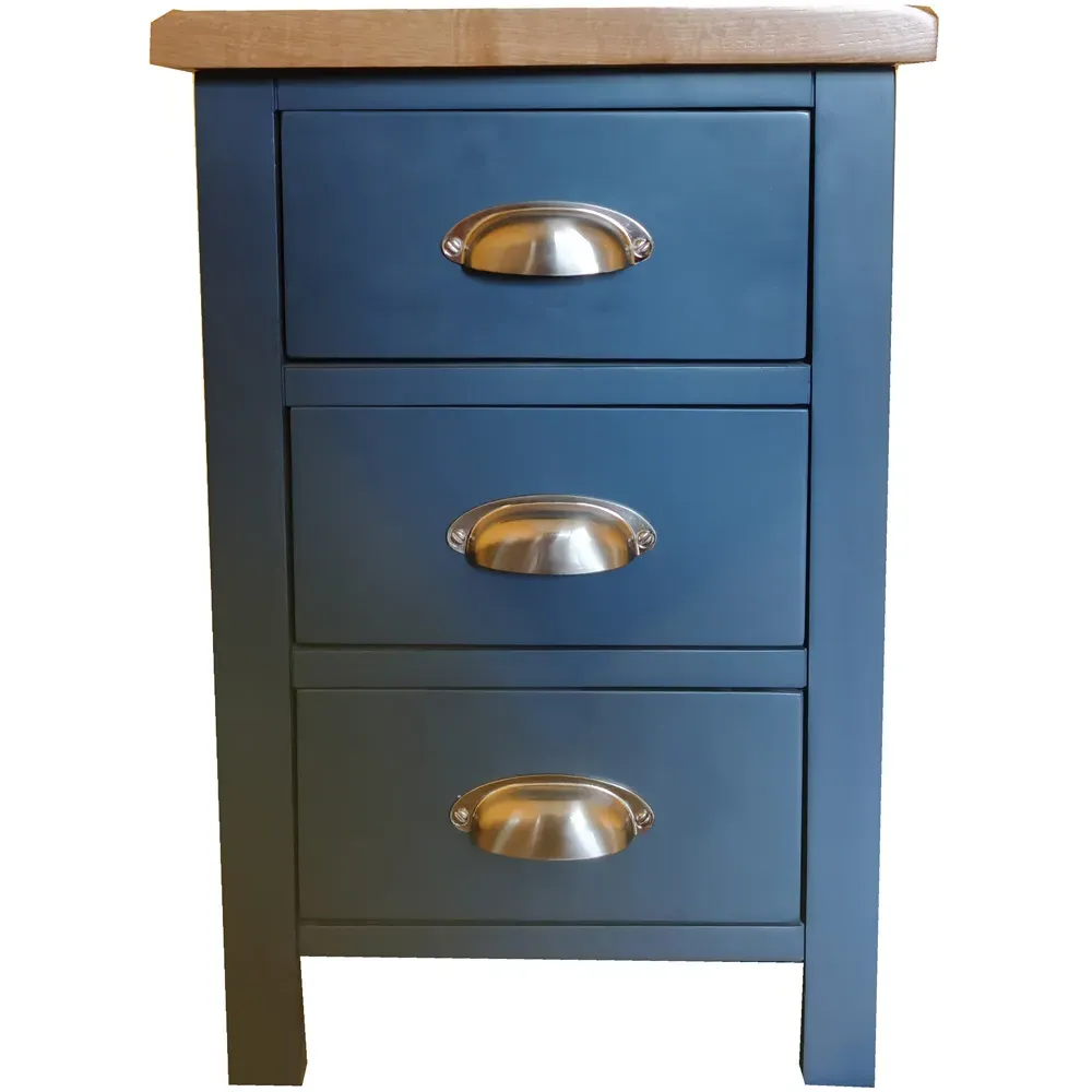 3 Drawer Bedside Table - Blue