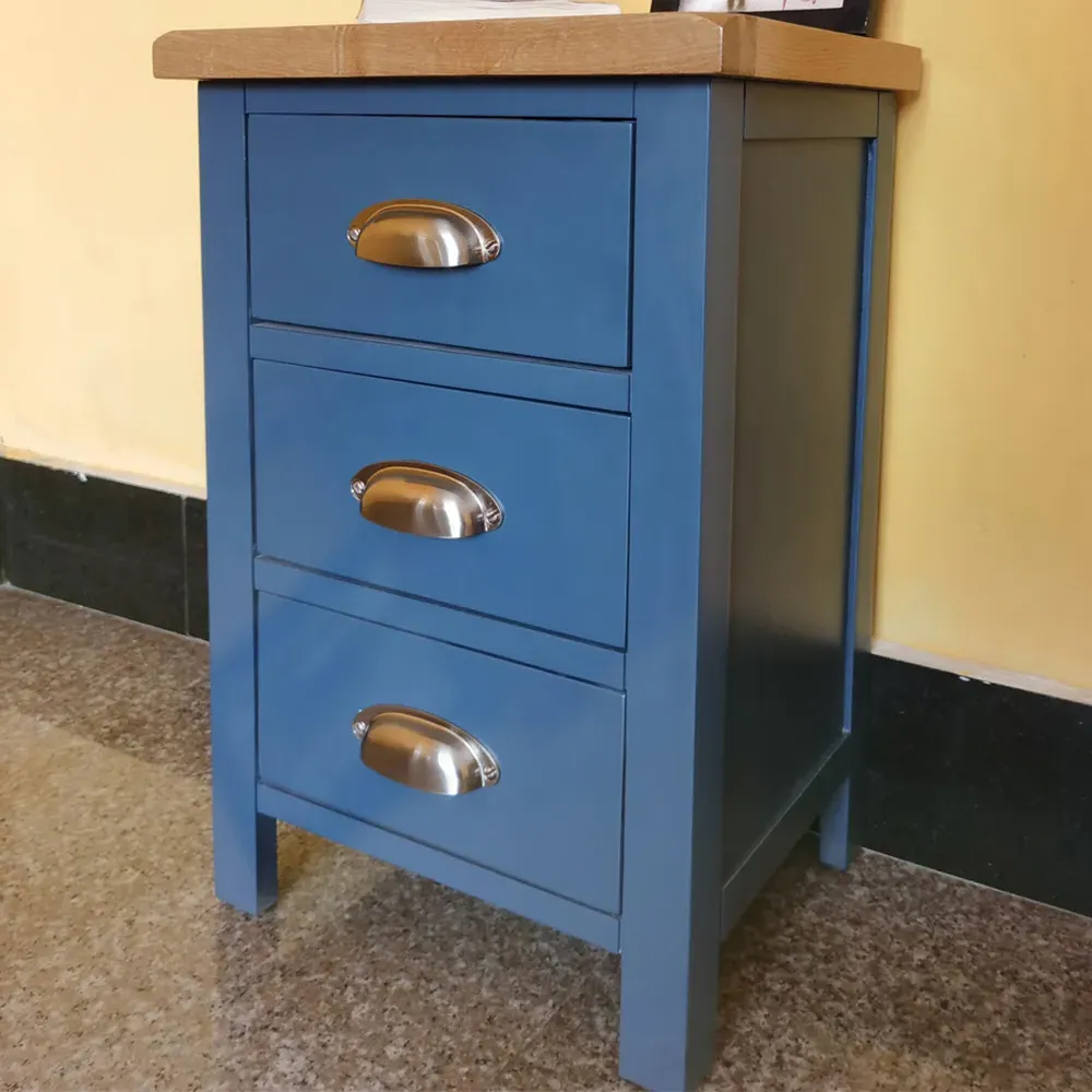 3 Drawer Bedside Table - Blue