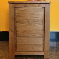 3 Drawer Bedside Table - Brown, Oak Veneer