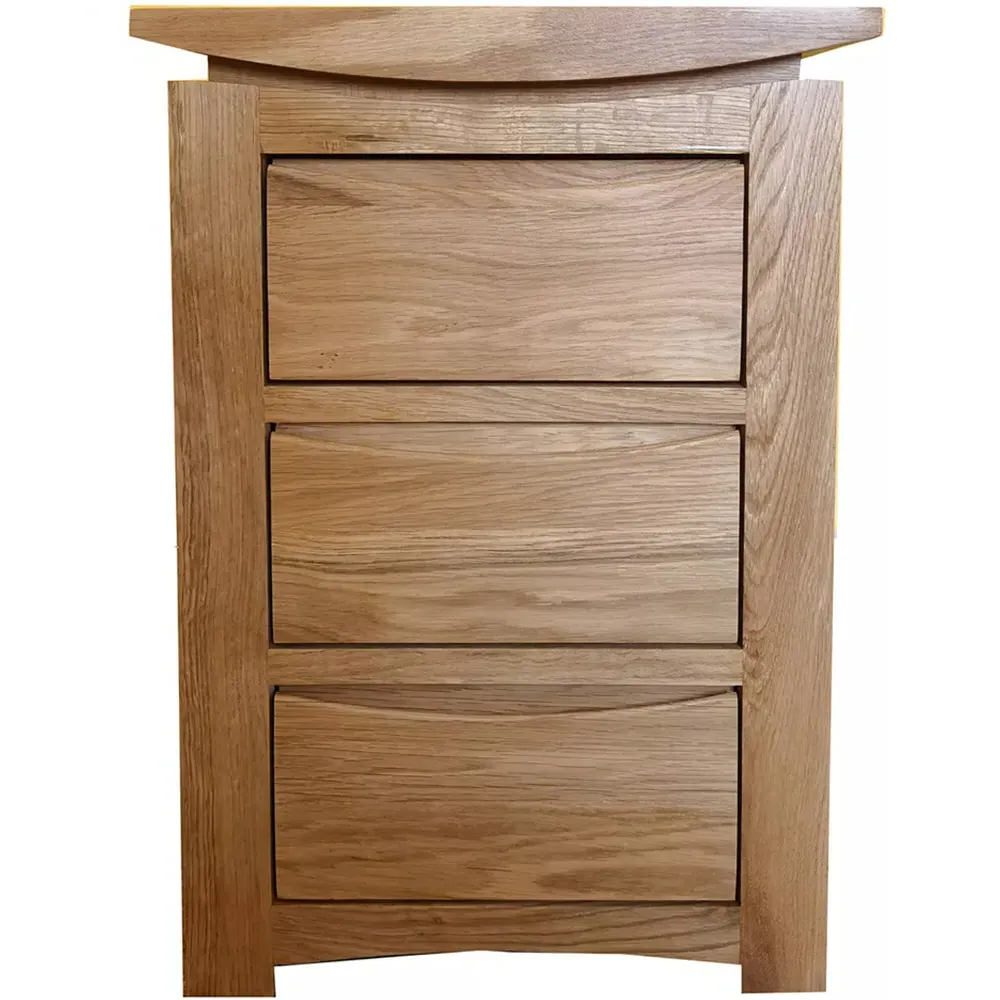 3 Drawer Bedside Table - Brown, Oak Veneer