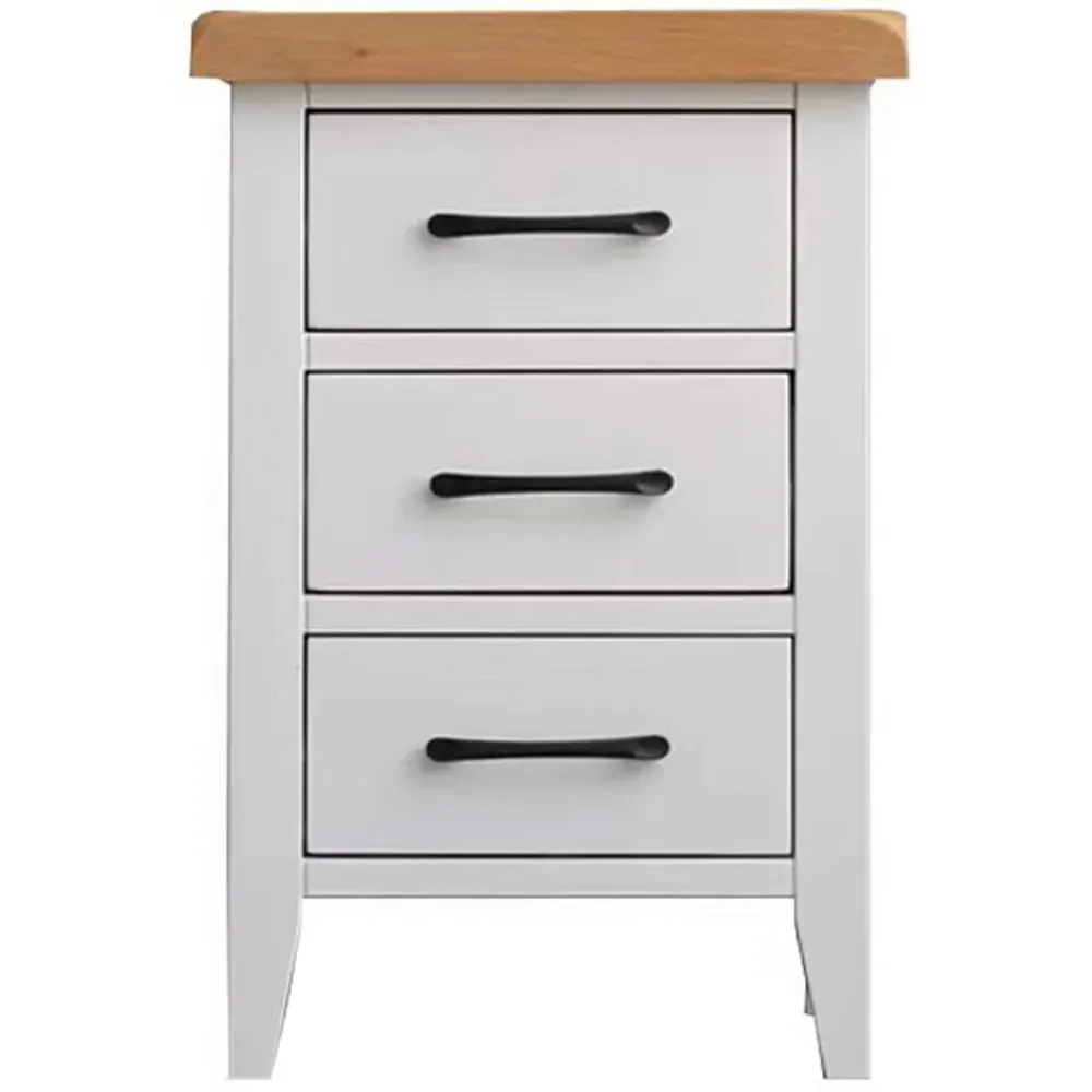 3 Drawer Bedside Table - White