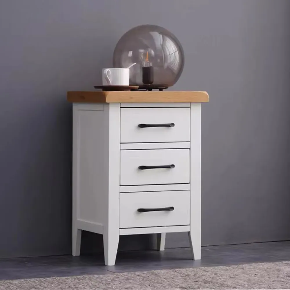 3 Drawer Bedside Table - White