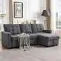 3-Seater Corner Storage Sofa Bed - Light Grey, Linen