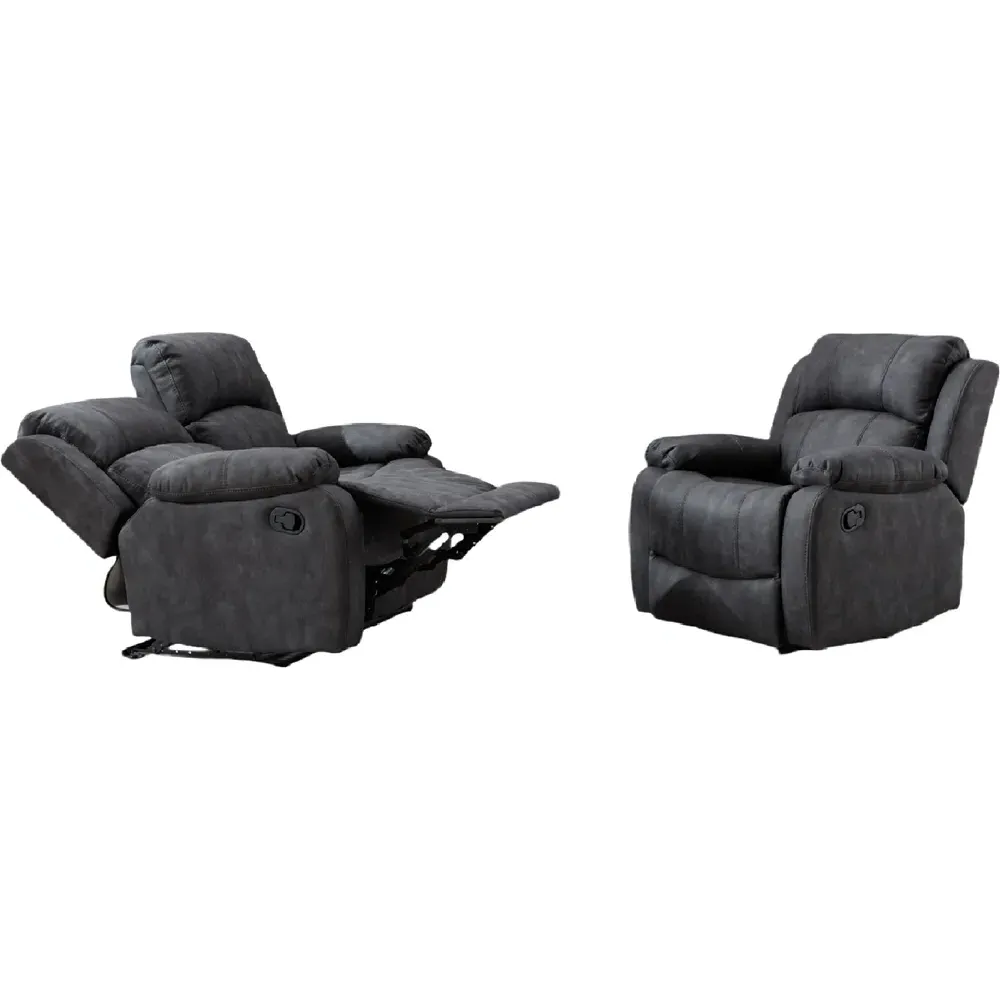 3-Seater Manual Recliner Sofa Set - Grey