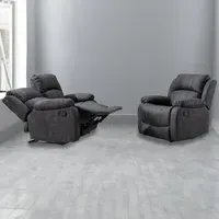 3-Seater Manual Recliner Sofa Set - Grey