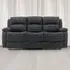 3-Seater Recliner Sofa with Manual Mechanism - Grey, Fabric