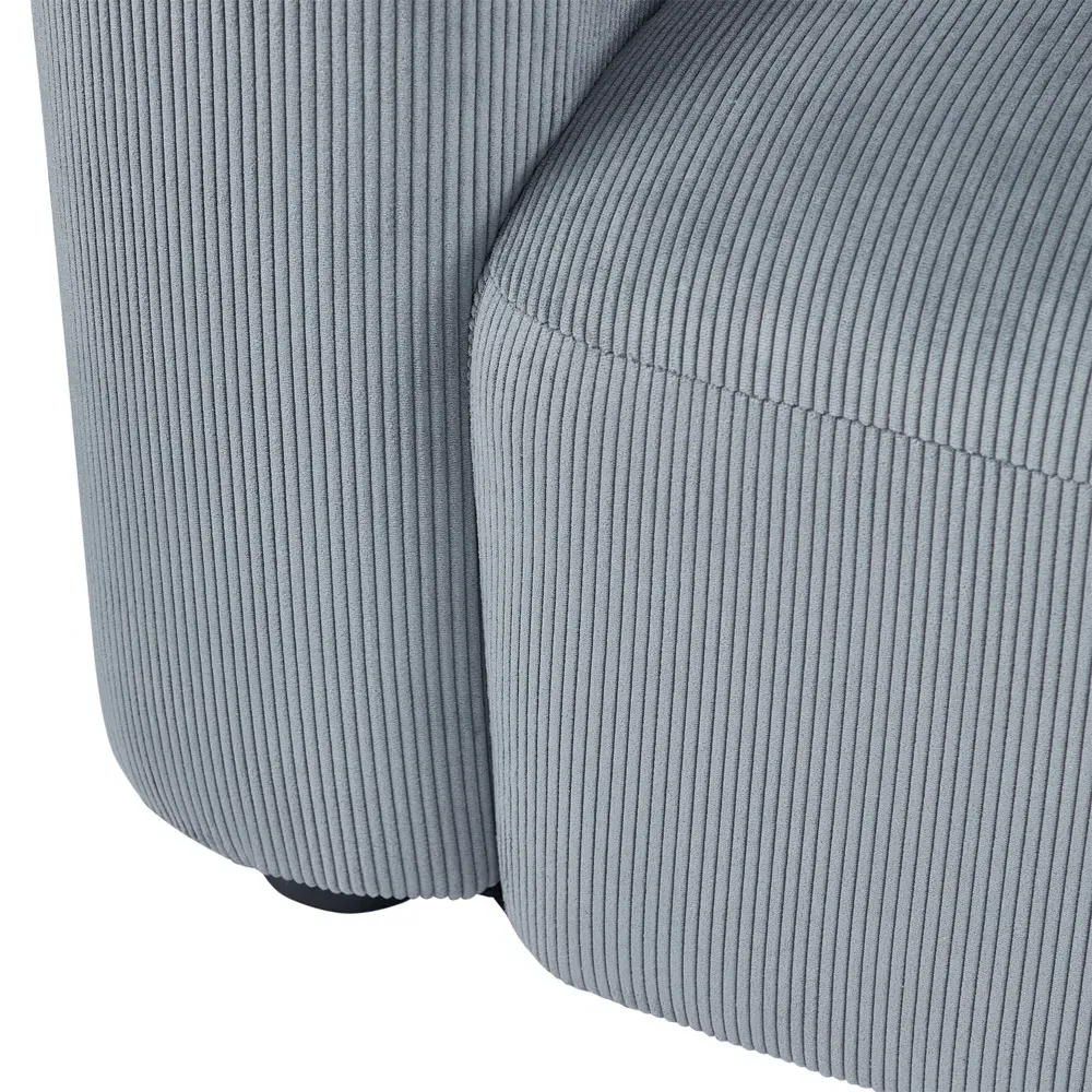 3-Seater Spring Cushion Sofa - Grey, Corduroy