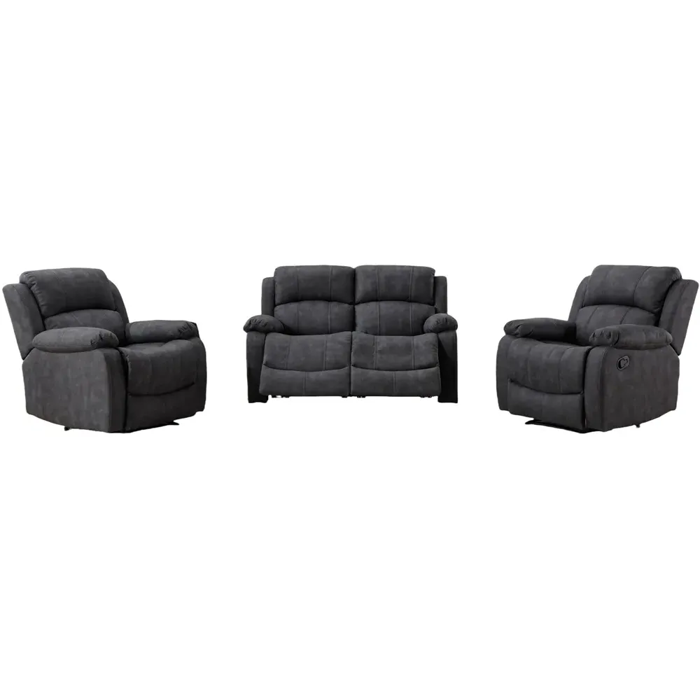 4-Seater Manual Recliner Sofa Set - Grey