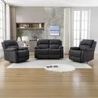 4-Seater Manual Recliner Sofa Set - Grey