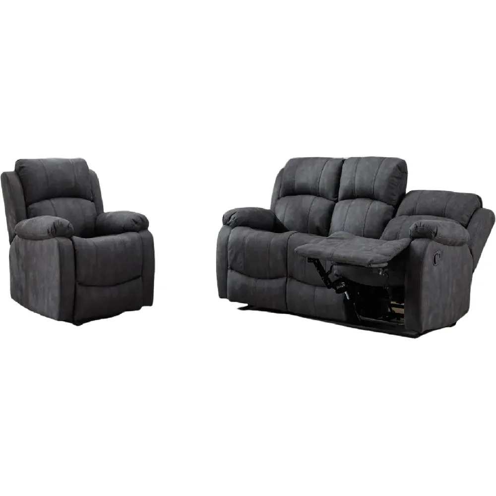 4-Seater Manual Recliner Sofa Set - Grey