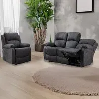 4-Seater Manual Recliner Sofa Set - Grey