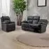 4-Seater Manual Recliner Sofa Set - Grey